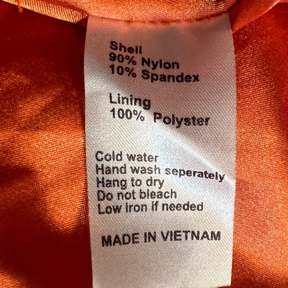 EBZA L AWESOME Cocktail dress Brown Lace Over Orange Keyhole Back, Hidden Zipper - Picture 15 of 15